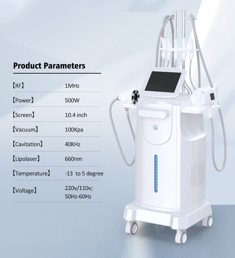 многофункциональный аппарат для похудения тела 9 в 1 с вакуумной кавитацией и RF(图2)